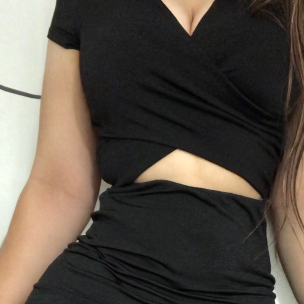 Criss cross top and high waist skirt set